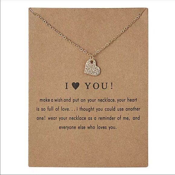 Gold Heart I Love ❤️ You  heart chain - Picture 1 of 5
